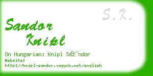 sandor knipl business card